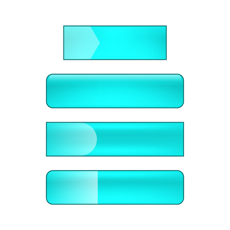 vector bright glossy web buttons set - blueのイラスト素材