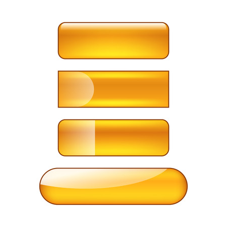 vector bright glossy web buttons set - orangeのイラスト素材