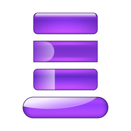 vector bright glossy web buttons set - purple and violetのイラスト素材