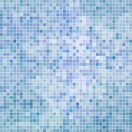 abstract vector square pixel mosaic background - blueのイラスト素材