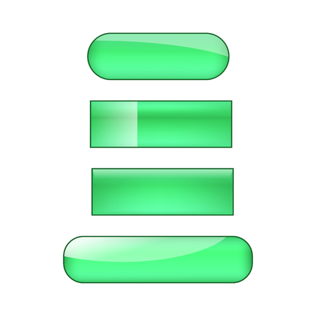 vector bright glossy web buttons set - greenのイラスト素材