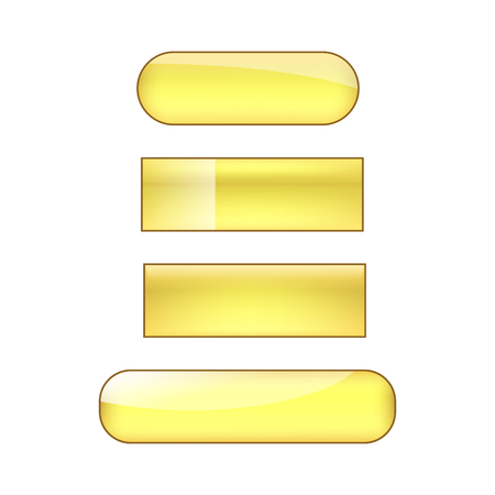 vector bright glossy web buttons set - goldenのイラスト素材