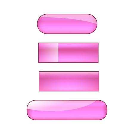 vector bright glossy web buttons set - purpleのイラスト素材