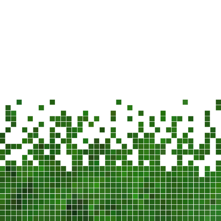 abstract vector square pixel mosaic background - greenのイラスト素材