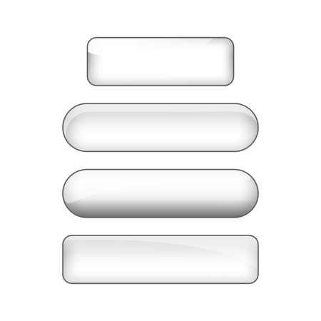 vector bright glossy web buttons set - silverのイラスト素材