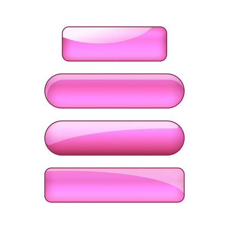 vector bright glossy web buttons set - purpleのイラスト素材