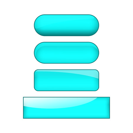 vector bright glossy web buttons set - blueのイラスト素材