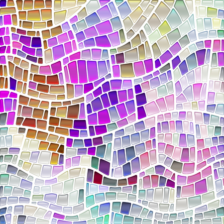 abstract vector stained-glass mosaic background - violet, brown and grayのイラスト素材