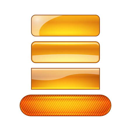 vector bright glossy web buttons set - orangeのイラスト素材