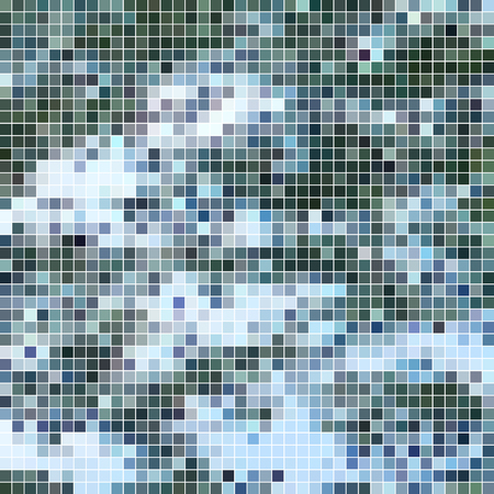 Illustration for abstract vector square pixel mosaic background - blue and gray - Royalty Free Image