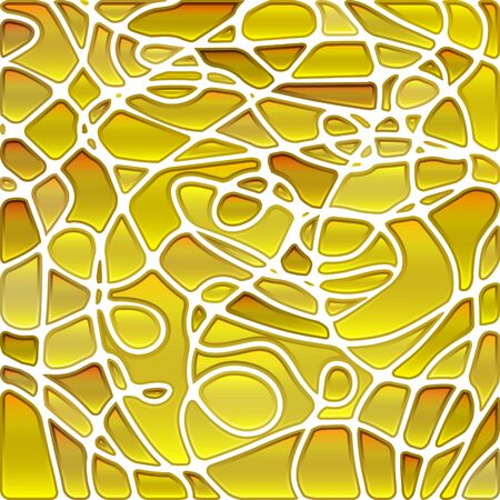 abstract vector stained-glass mosaic background - golden yellowのイラスト素材