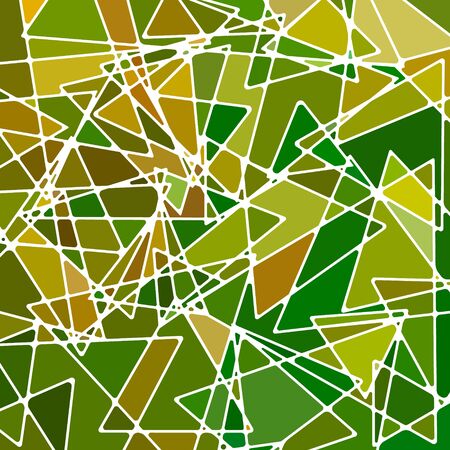 abstract vector stained-glass mosaic background - green and brownのイラスト素材