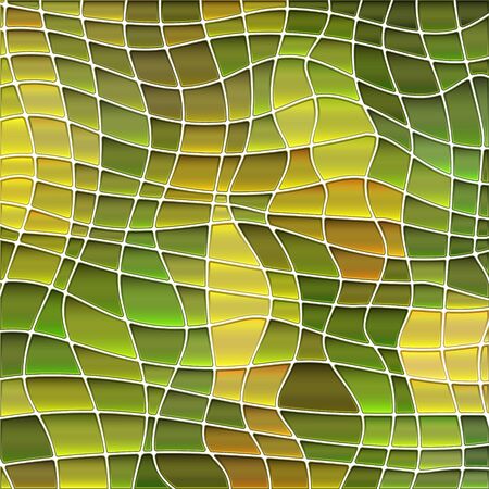 abstract vector stained-glass mosaic background - green and yellowのイラスト素材