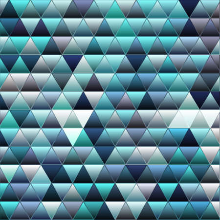 abstract vector stained-glass triangle mosaic background - blue and gray