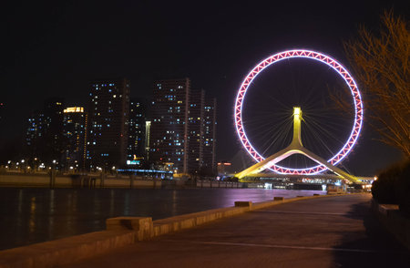 Yongle Bridge ferris wheelの写真素材