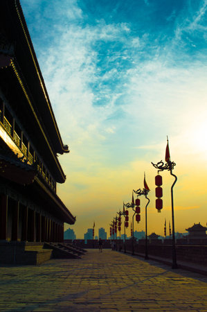 Xian Ming city wallのeditorial素材