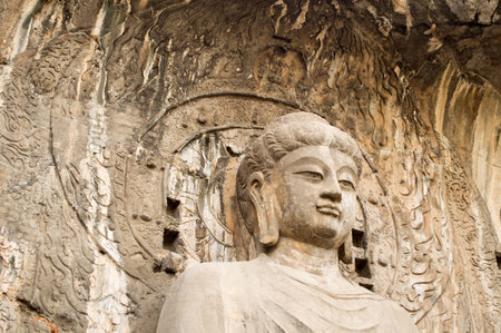 Longmen Grottoes in Luoyangの写真素材