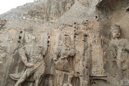 Longmen Grottoes in Luoyangの写真素材