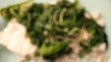 Spinach soup and white rice is a common meal in Asia especially in Indonesia. It's a cheap and also healthy food which everybody can make because we can find the ingredient easily.の写真素材