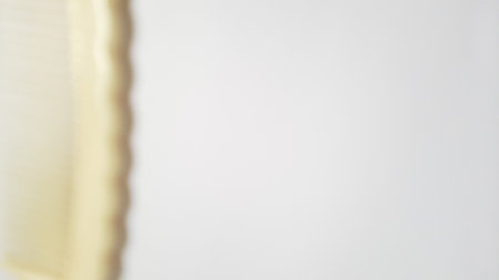 Blurred or unfocused or defocused white milk single or one comb on isolated white backgroundの写真素材