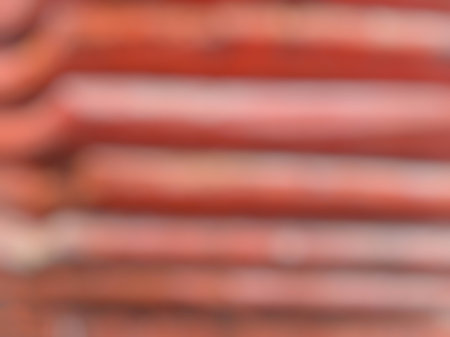 defocus stack of unused clay roof tilesの写真素材