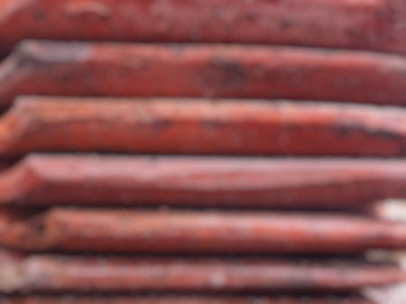 defocus stack of unused clay roof tilesの写真素材