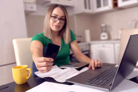 payment card- paying bills e banking and shoppingの写真素材