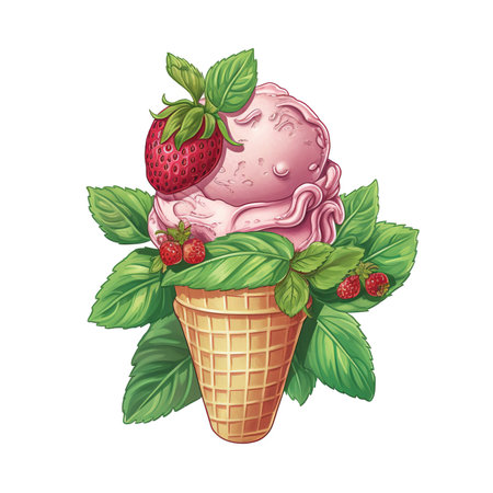 Tasty  ice cream cone. Ice cream coneの素材