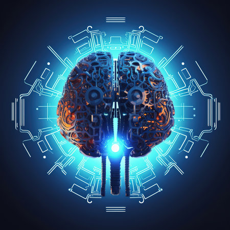 Artificial intelligence and tech concept with coding background.の素材
