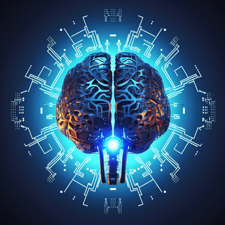 Artificial intelligence and ai concept background.の素材