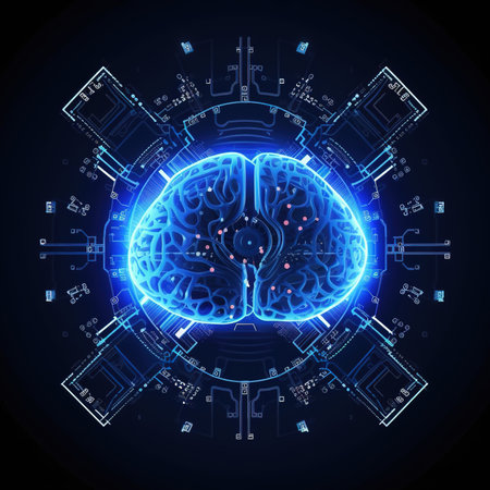Wired brain illustration - next step to artificial intelligence concept.Backgroundの素材