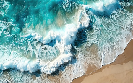 Waves on the beach as a background. natural background at the summer timeの素材