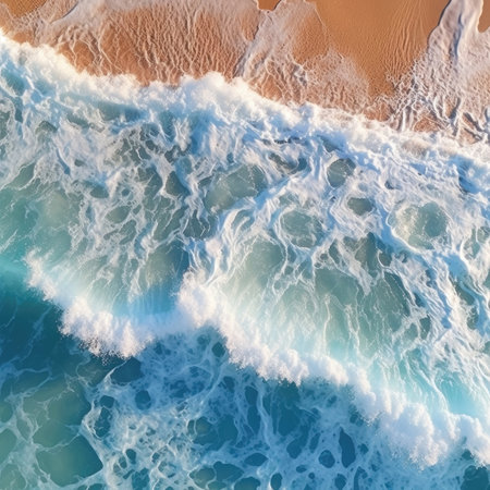 Waves on the beach as a background. natural background at the summer timeの素材