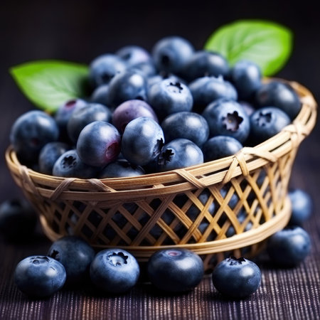 fresh ripe blueberries berriesの素材