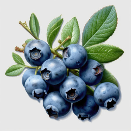 blueberry isolated on whiteの素材