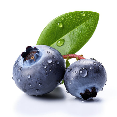 blueberry isolated on whiteの素材