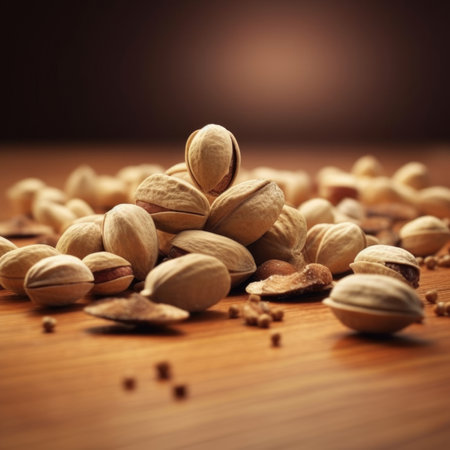 Pistachios with and without shellの素材