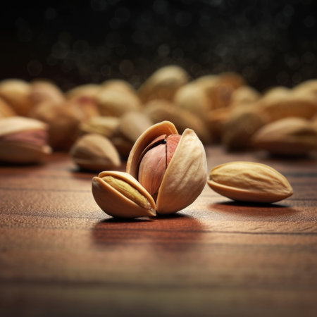 Pistachios with and without shellの素材
