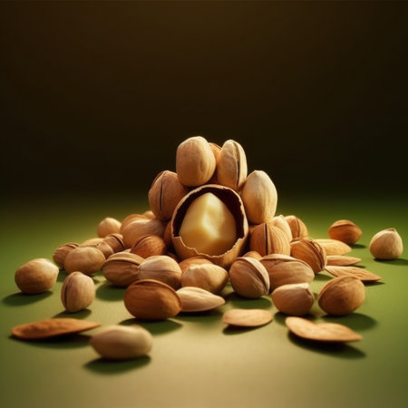 Pistachios with and without shellの素材