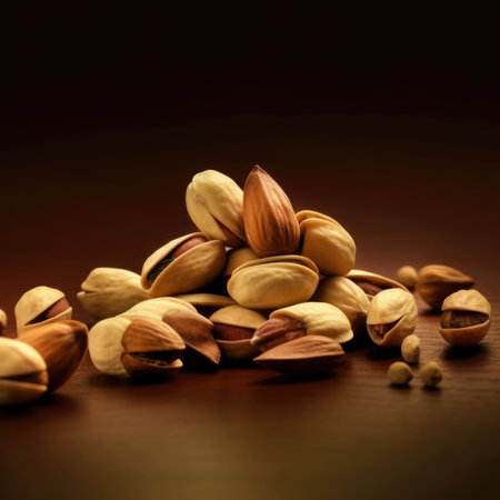 Pistachios with and without shellの素材