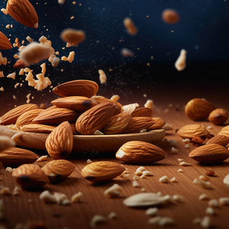 Almonds.Almond snack fruit .の素材