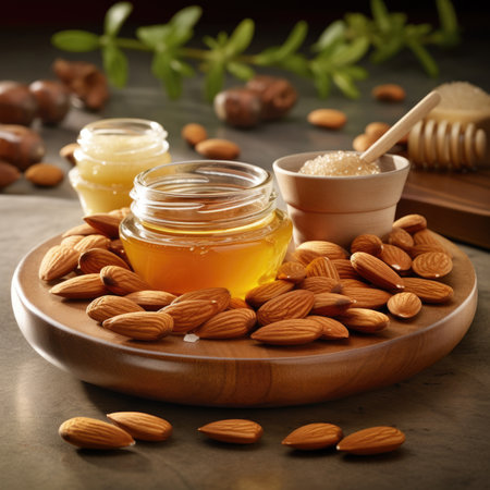 Almonds.Almond snack fruit .の素材