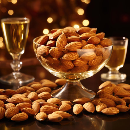 Almonds.Almond snack fruit .の素材