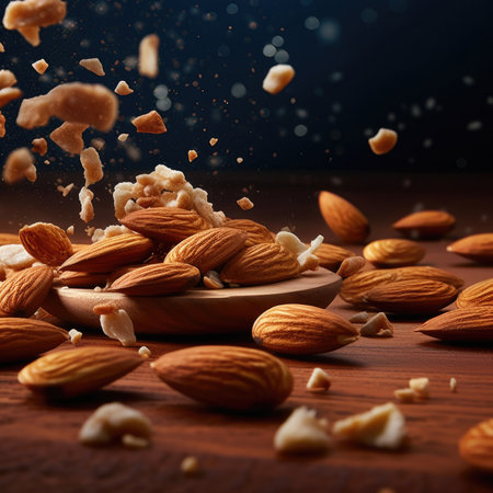 Almonds.Almond snack fruit .の素材