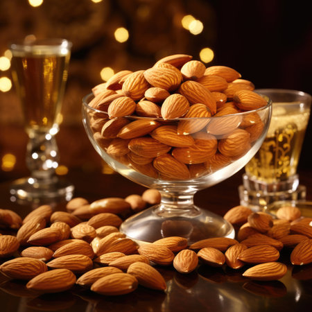 Almonds.Almond snack fruit .の素材