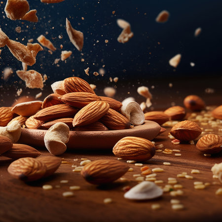 Almonds.Almond snack fruit .の素材