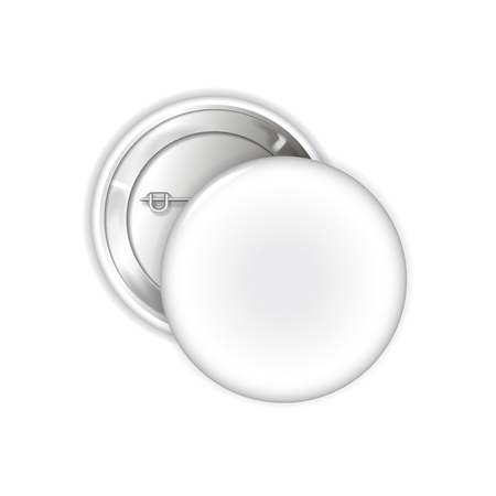 White blank badge. Pin brooch mockup. 3d illustrationのイラスト素材
