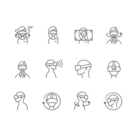 Virtual and augmented reality icons.のイラスト素材