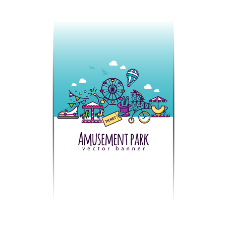 Amusement park vector banner template for your designのイラスト素材
