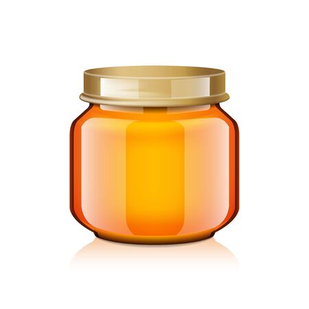 Glass Jar Mock Up For Honey, Jam, Jelly or Baby Food Pureeのイラスト素材